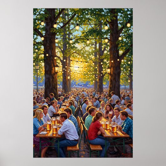 Warm bier tuin vibes poster (Voorkant)