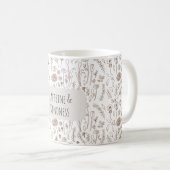 Warm brown floral pattern mug (Devant droit)