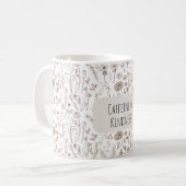 Warm brown floral pattern mug (Devant gauche)
