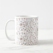 Warm brown floral pattern mug (Gauche)