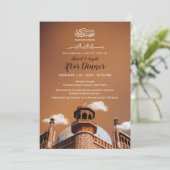 Warm Brown Mosque Ramadan Iftar Invitation (Debout devant)