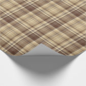 Warm bruin betegeld omslagpapier cadeaupapier (Hoek)