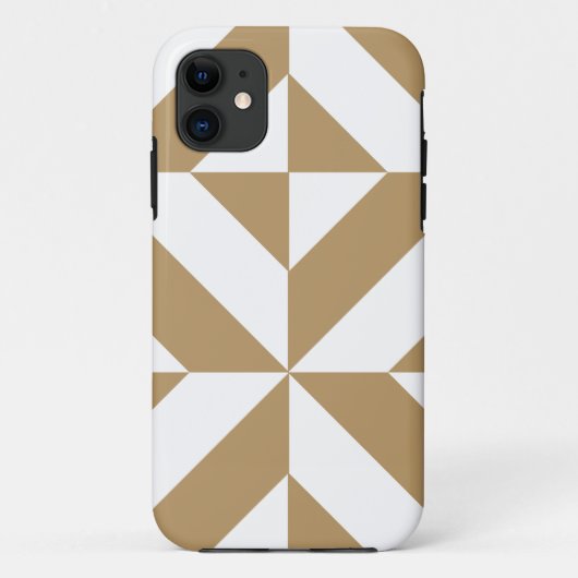Warm bruin geometrisch decosubepatroon Case-Mate iPhone case (Achterkant)