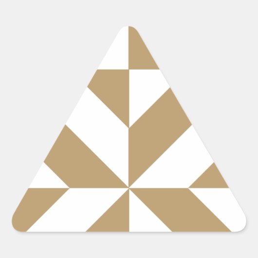 Warm bruin geometrisch decosubepatroon driehoek sticker (Voorkant)
