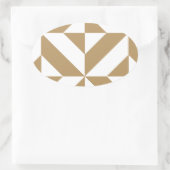 Warm bruin geometrisch decosubepatroon ovale sticker (Tas)