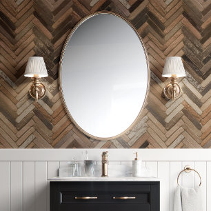 Warm Bruine Heringbone Chevron Tegel Behang