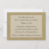 Warm Burlap Rustiek Land Save the Date (Achterkant)