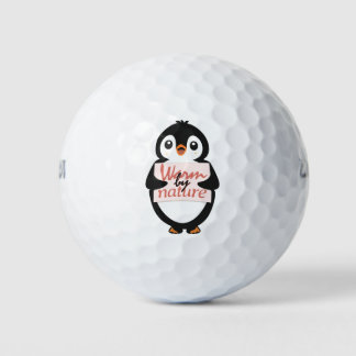 Warm by nature: Adorable Penguin with Playful Text Golfballen