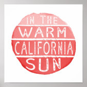 Warm California Sun  Typografie Coral Poster (Voorkant)