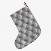 Warm Chic Grey Faux Velvet Grote Kerstsok (Achterkant (Hangend))