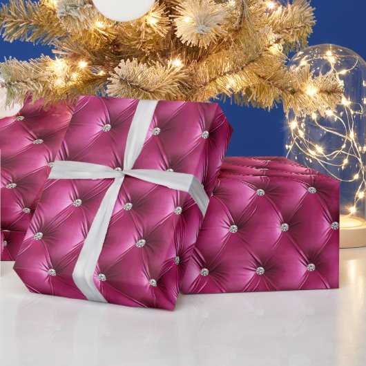 Warm Chic Pink Faux Velvet Cadeaupapier (Feestdagen)
