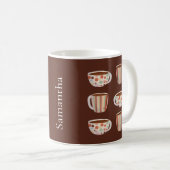 Warm Circle Pattern On Cups Of Coffee Coffee Mug (Devant droit)