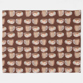 Warm Circle Pattern On Cups Of Coffee Fleece Deken (Voorkant (Horizontaal))