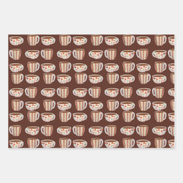 Warm Circle Pattern On Cups Of Coffee Inpakpapier Vel