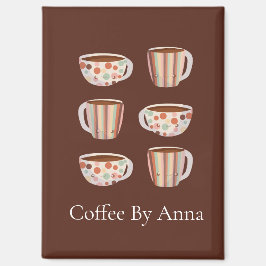 Warm Circle Pattern On Cups Of Coffee Magneet