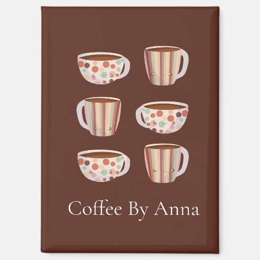 Warm Circle Pattern On Cups Of Coffee Magneet (Voorkant)