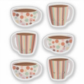 Warm Circle Pattern On Cups Of Coffee Sticker (Voorkant)