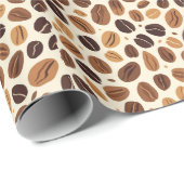 Warm Coffee Bean Roast Tones Seamless Pattern Cadeaupapier (Rol Hoek)