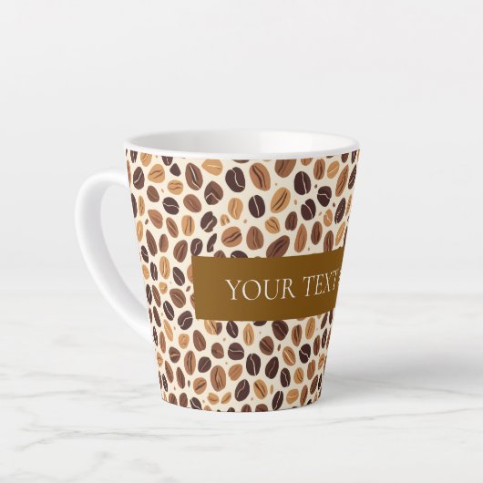 Warm Coffee Bean Roast Tones Seamless Pattern Latte Mok (Linkerhoek)