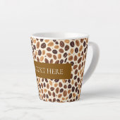 Warm Coffee Bean Roast Tones Seamless Pattern Latte Mok (Rechterhoek)