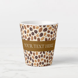 Warm Coffee Bean Roast Tones Seamless Pattern Latte Mok