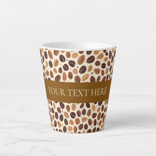 Warm Coffee Bean Roast Tones Seamless Pattern Latte Mok (Voorkant)