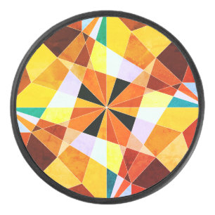 Warm Colors Cool Angulaire geometrische vormen Hockey Puck
