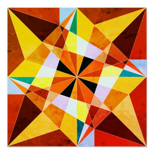 Warm Colors Cool Angulaire geometrische vormen Perfect Poster (Voorkant)