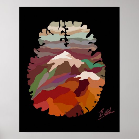 Warm Colors Mountain Poster (Devant)