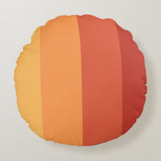 Warm colors - retro shades stripes  rond kussen