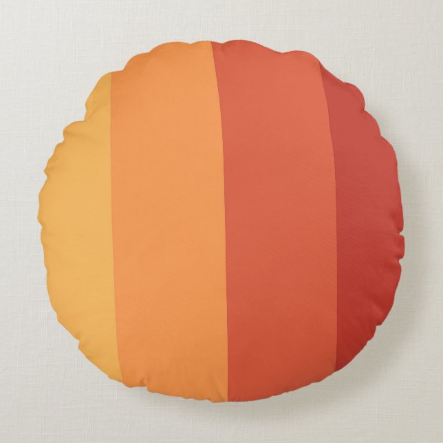 Warm colors - retro shades stripes  rond kussen (Voorkant)