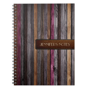 Warm Colors Wood Elegant Leather Kijk #25 Notitieboek