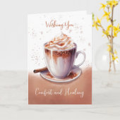 Warm Comfort en Healing Krijg Goed Beker Van Comfo Kaart (Gele Bloem)