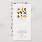 Warm Cozy Autumn Essential Wedding Menu Kaart (Voorkant / Achterkant)
