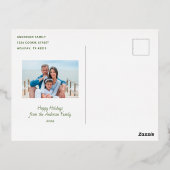 Warm & Cozy Goud Folie Kerstkaart Feestdagen Briefkaart (Achterkant)