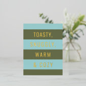 Warm & Cozy Goud Folie Kerstkaart Feestdagen Briefkaart (Staand Voorkant)