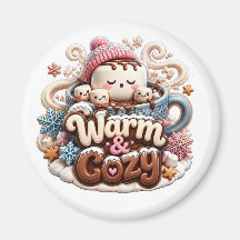 Warm & Cozy Hot Cocoa-magneet