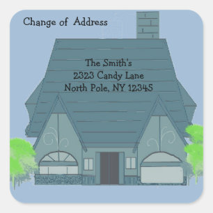 Warm Cozy House Change of Address Vierkante Sticker