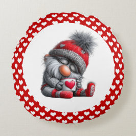 "Warm & Cozy" Sleepy Gnome | Winter Cocoa Rond Kussen