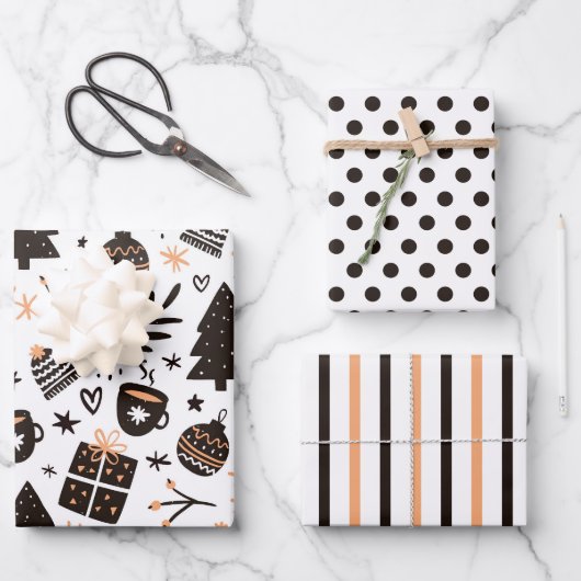 Warm Cozy Winter Kerstverlooppapier Reeks 3 Inpakpapier Vel (Voorkant)