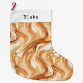 Warm Creamy Caramel Candy Streaks Grote Kerstsok (Voorkant)