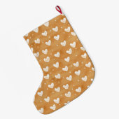 Warm Creamy Caramel Hearts Christmas Grote Kerstsok (Achterkant (Hangend))