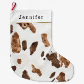 Warm Creamy White & Chocolate Candy Christmas Grote Kerstsok (Voorkant)