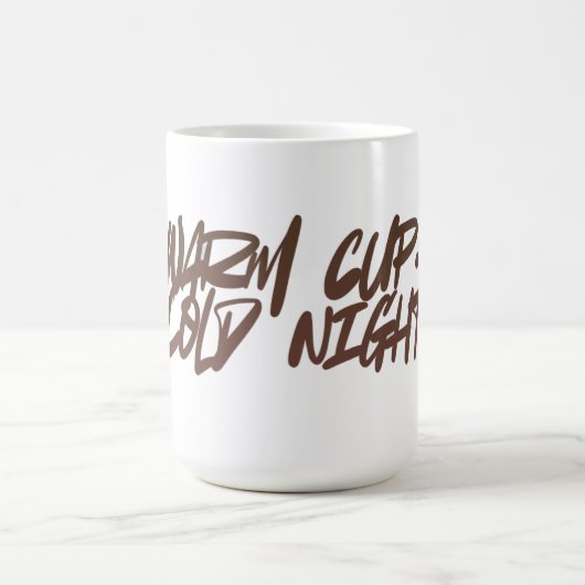 Warm Cup • Cold Night — Cozy Winter Ceramic Mug Magische Mok (Midden)