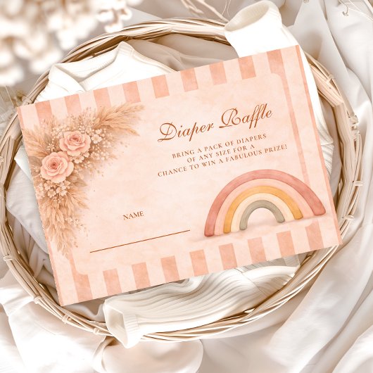 Warm Desert Boho Rainbow Diapper Raffle Informatiekaartje