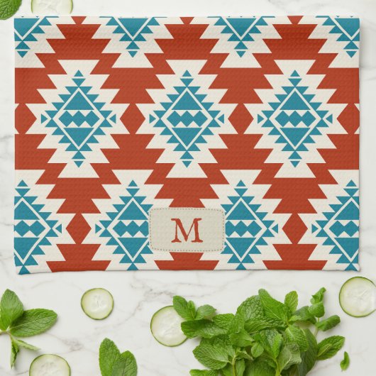 Warm Desert Dreams Zuidwestelijke Rustieke Patroon Theedoek (Gevouwen)