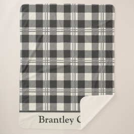 Warm donkergrijs van witte Buffalo Plaid Sherpa Deken