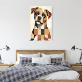 Warm Earth Tone Geometric Boxer Canvas Afdruk (Insitu (Slaapkamer))