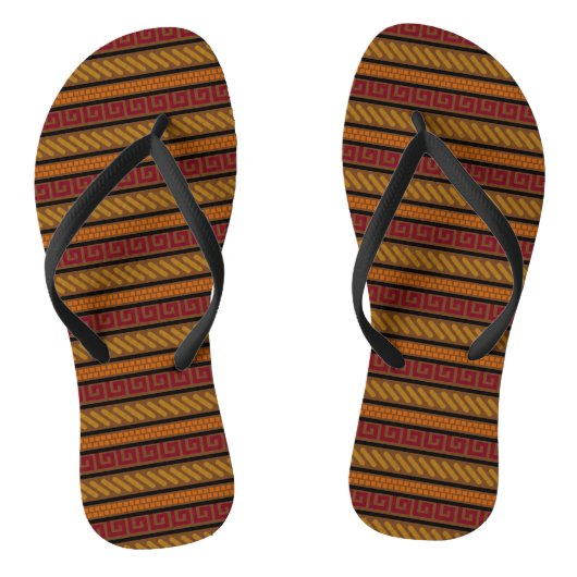 Warm Earth Tones Patroon Teenslippers (Voetbed)