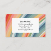 Warm Earthy Rainbow Minimalist Stripes Handmade Visitekaartje (Achterkant)